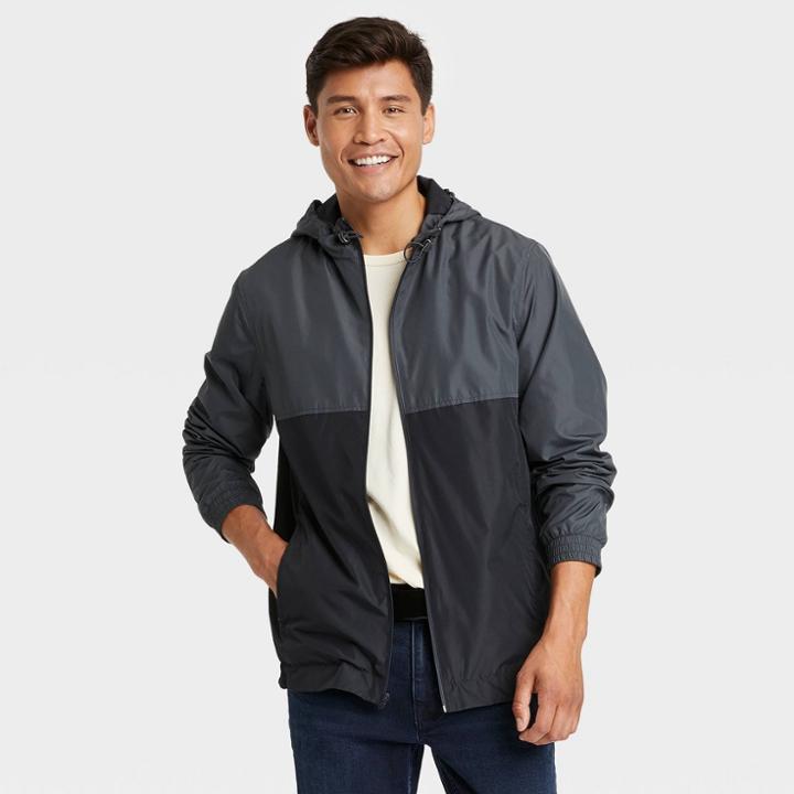 Men's Hooded Rain Coat - Goodfellow & Co Gray