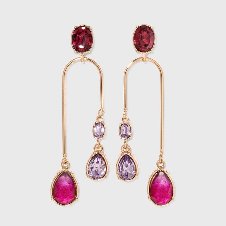 Mixed Stones With Ombre Effect Drop Earrings - A New Day Purple