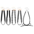 Target Women's Necklace Five Pack Choker Set With Mixed Trim Necks And Tie-black, Black