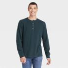 Men's Standard Fit Long Sleeve Henley T-shirt - Goodfellow & Co Green
