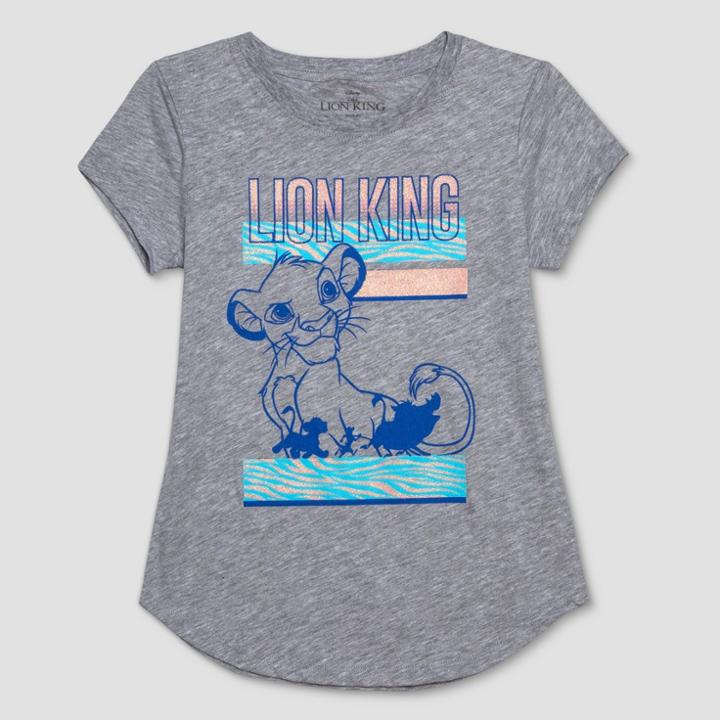 Disney Girls' The Lion King Short Sleeve T-shirt - Heather Gray