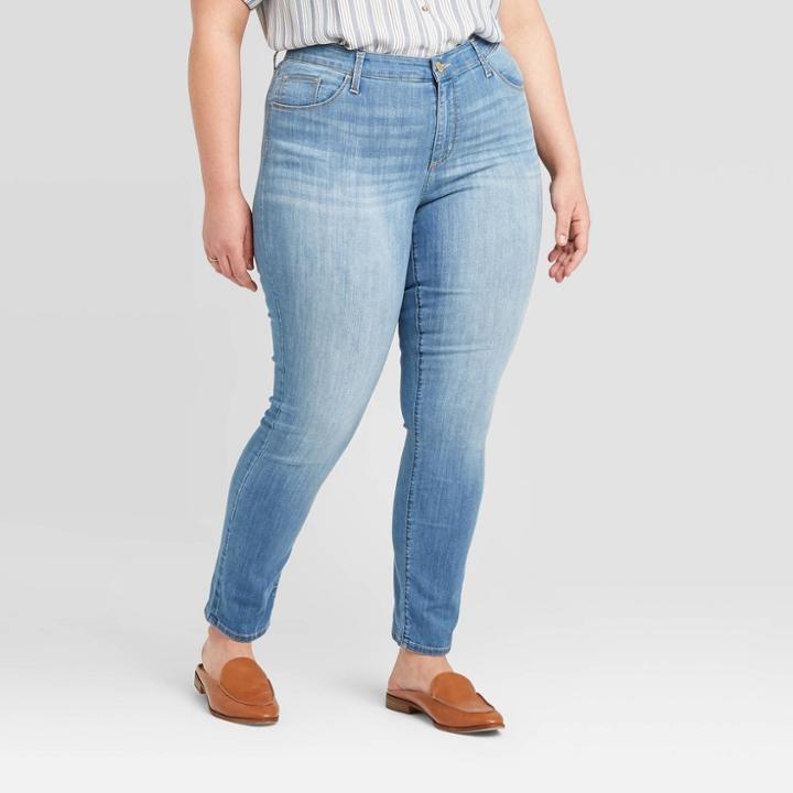 Women's Plus Size High-rise Skinny Jeans - Universal Thread Light Wash 14w, Women's, Blue