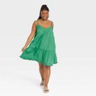 Women's Plus Size Sleeveless Short Pintuck Dress - Universal Thread Green