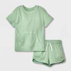 Toddler 2pc Short Sleeve Thermal T-shirt And Pull-on Shorts Set - Cat & Jack Green