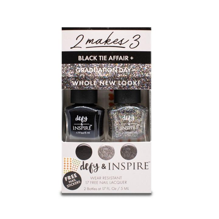 Defy & Inspire 2 Makes 3 Duo Nail Art Kit - Black Tie Affair + Graduation Day