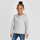 Toddler Girls' Zip-up Hooded Sweatshirt - Cat & Jack Gray 12m, Toddler Girl's