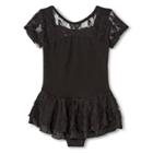 Danz N Motion By Danshuz Girls' Lace Cap Sleeve Activewear Dress - Black