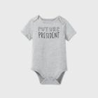 Baby Short Sleeve 'future President' Graphic Bodysuit - Cat & Jack Gray Newborn