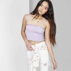 Women's Square Neck Smocked Tube Cami Tank Top - Wild Fable Lilac