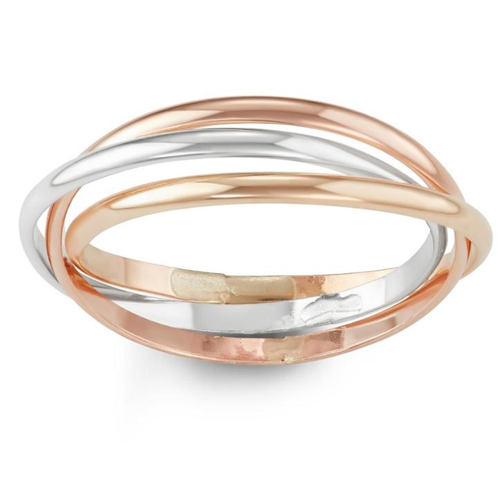 Women's Journee Collection Rolling Trio Ring In Sterling Silver - Multicolor, 7,