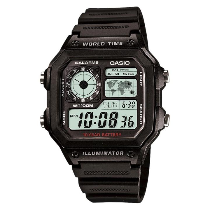 Casio Men's World Time Watch - Black (ae1200wh-1av)