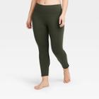 Women's Simplicity Mid-rise 7/8 Leggings 24 - All In Motion Olive Green Xl, Green Green