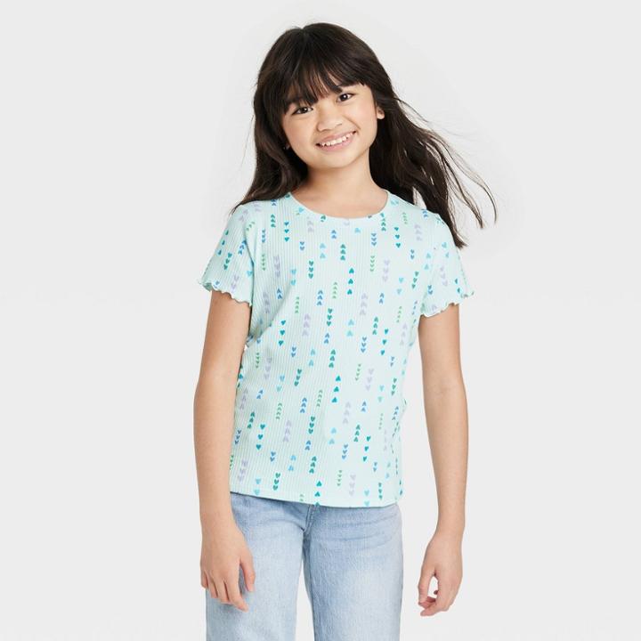 Girls' Short Sleeve Ribbed T-shirt - Cat & Jack