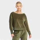 Women's Velour Sweatshirt - Joylab Olive Green