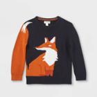 Toddler Boys' Fox Crew Neck Pullover Sweater - Cat & Jack Navy