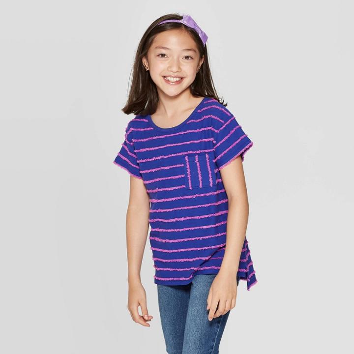 Girls' Short Sleeve T-shirt - Cat & Jack Dazzling Blue
