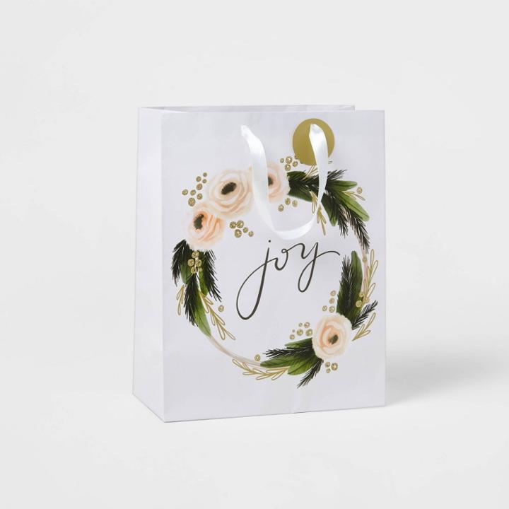 Large Joy Wreath Gift Bag - Wondershop