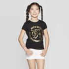 Warner Brothers Girls' Harry Potter Platform Train Short Sleeve T-shirt - Black