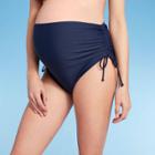 High-waist With Side-tie Brief Maternity Swim Bottom - Isabel Maternity By Ingrid & Isabel Navy Blue
