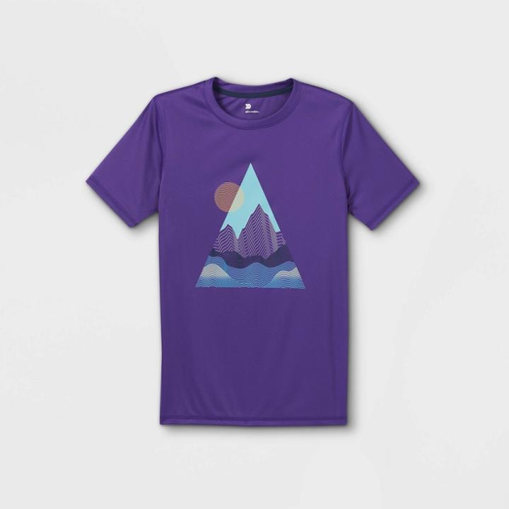 Boys' Short Sleeve Mountain Graphic T-shirt - All In Motion Purple