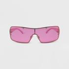 Women's Rimless Wrap Shield Sunglasses - Wild Fable Rose Pink
