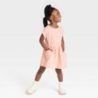 Toddler Girls' Hearts Short Sleeve Dress - Cat & Jack Peach Orange
