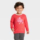 Toddler Boys' Valentine's Day Sloth French Terry Crewneck Shirt - Cat & Jack Red