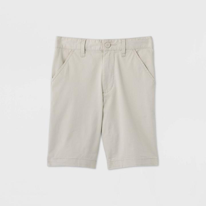 Boys' Flat Front Stretch Uniform Shorts - Cat & Jack Light Khaki