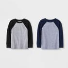 Toddler Boys' 2pk Long Sleeve T-shirts - Cat & Jack Navy/black 4t, Boy's, Blue