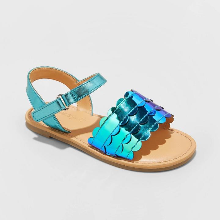 Toddler Girls' Pebbles Ankle Strap Sandals - Cat & Jack Blue