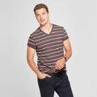Men's Striped Standard Fit Short Sleeve V-neck T-shirt - Goodfellow & Co Charcoal