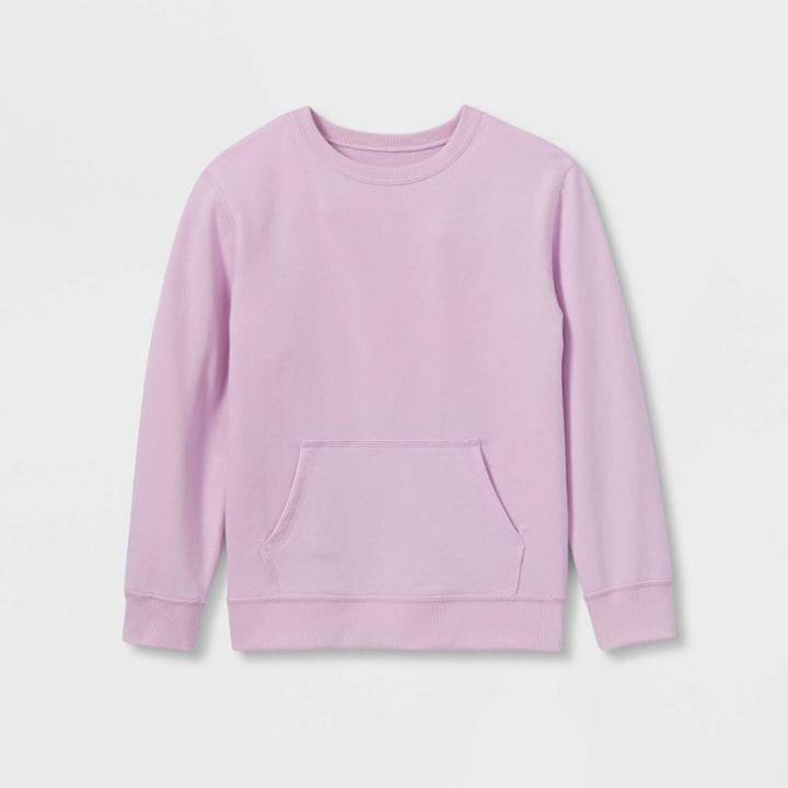 Kids' Adaptive Abdominal Access Pullover Sweatshirt - Cat & Jack Light Purple