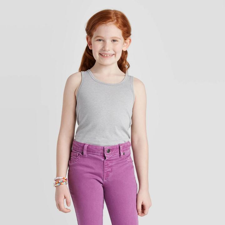 Girls' Favorite Tank Top - Cat & Jack Heather Gray Xs, Girl's, Grey Gray