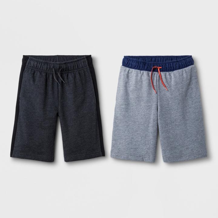 Boys' 2pc Knit Shorts - Cat & Jack Black/gray