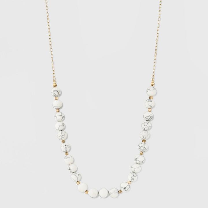 Bead Long Necklace - Universal Thread White/gold,
