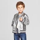 Genuine Kids From Oshkosh Toddler Boys' Metallic Bomber Jacket - Silver