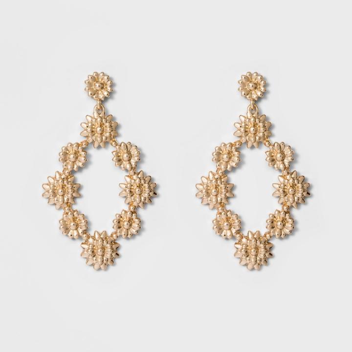 Sugarfix By Baublebar Gilded Floral Hoop Earrings - Gold, Girl's