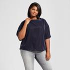 Women's Plus Size Velvet T-shirt - Ava & Viv Blue