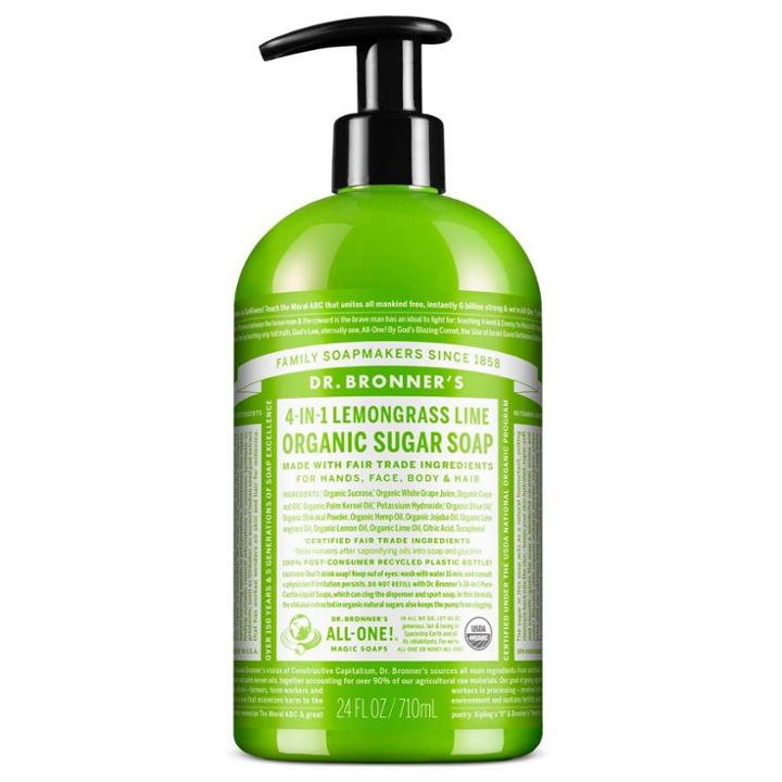 Dr. Bronner's Organic Sugar Soap - Lemongrass Lime