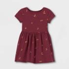 Toddler Girls' Knit Short Sleeve Dress - Cat & Jack Burgundy