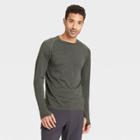 Men's Long Sleeve Seamless T-shirt - All In Motion Olive Green Heather
