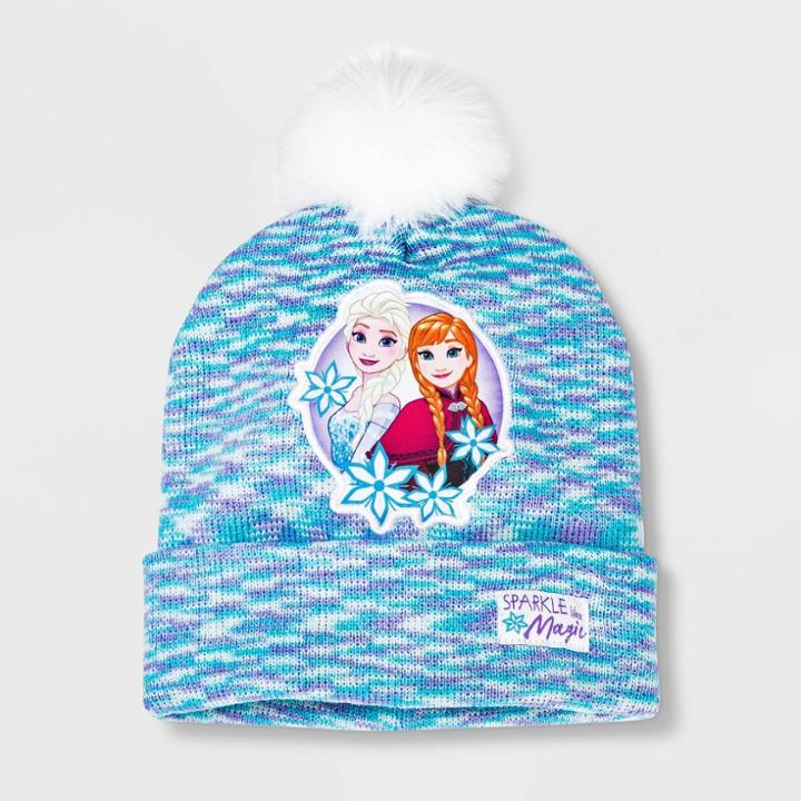 Girls' Frozen Beanie - Blue One Size, Girl's