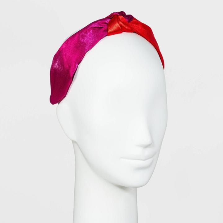 Satin Two-tone Top Knot Headband - A New Day Red