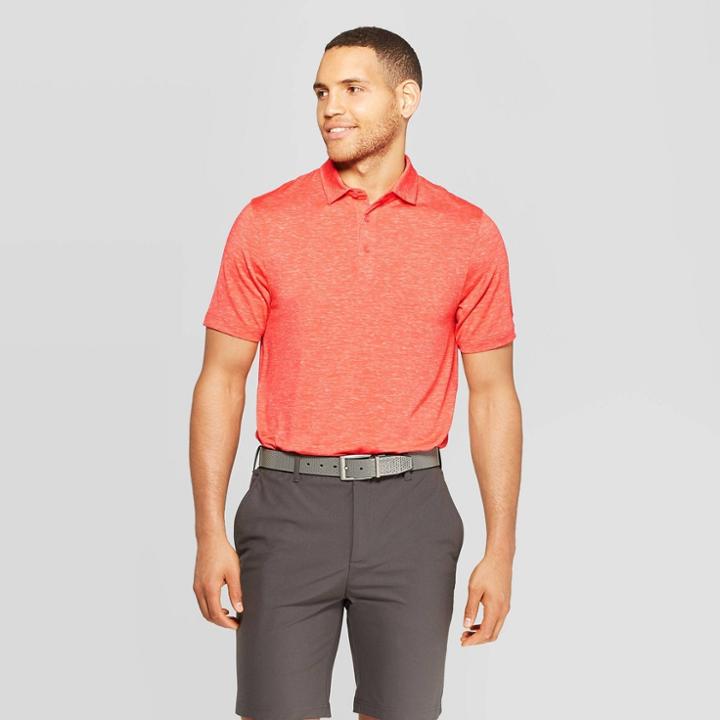 Men's Spacedye Golf Polo Shirt - C9 Champion Groovy Papaya