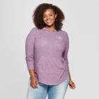 Women's Plus Size Love Coffee Hooded Graphic Sweatshirt - Grayson Threads (juniors') Purple