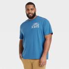 Men's Big & Tall Printed Standard Fit Short Sleeve Crewneck T-shirt - Goodfellow & Co Blue/logo