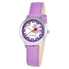 Red Balloon Kids Butterfly Watch With Purple Leater Strap, Girl's,