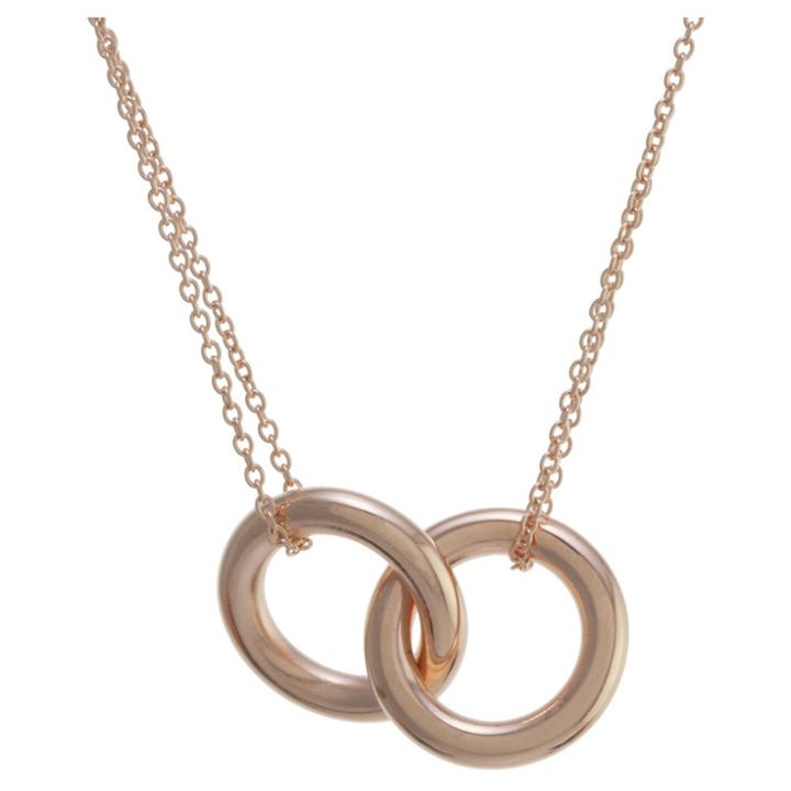 Distributed By Target Women's Rose Gold Over Sterling Silver Interlocking Circle Pendant Necklace
