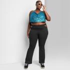 Women's Plus Size Super-high Rise Hip Cut Out Flare Pants - Wild Fable Black