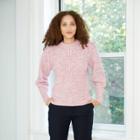 Women's Puff Sleeve Crewneck Pullover Sweater - A New Day Pink